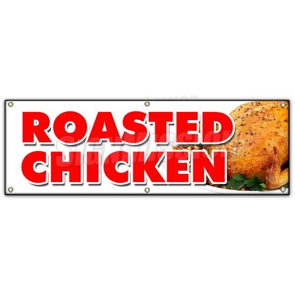 ROASTED CHICKEN BANNER SIGN dinner take out carry restaurant food